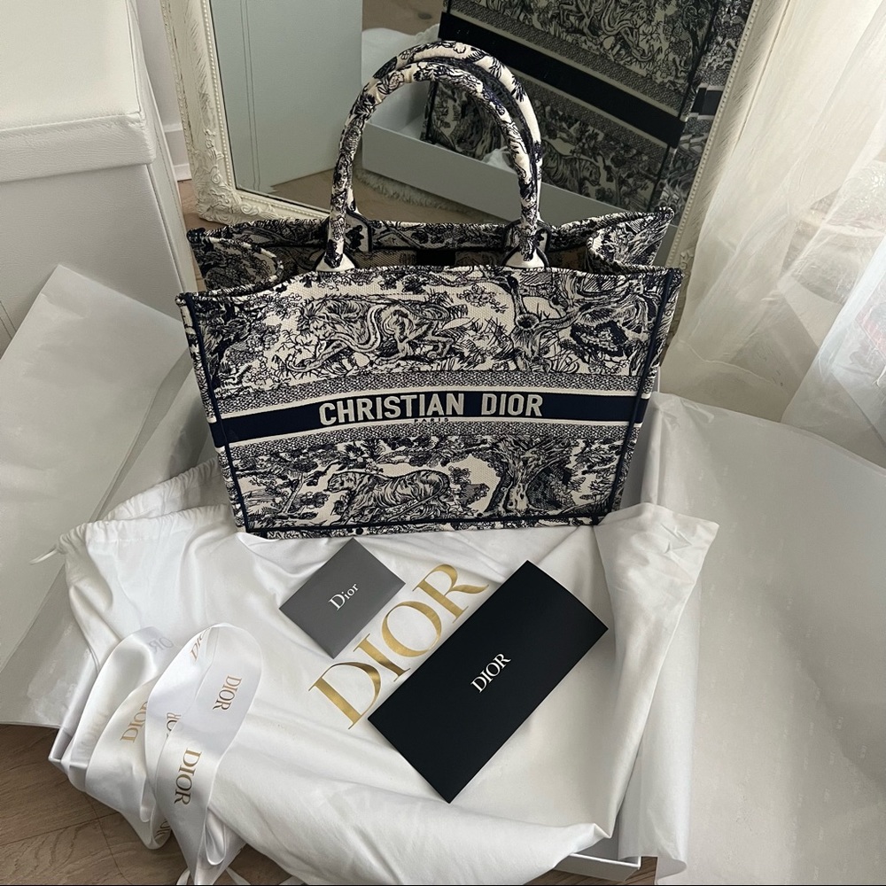 Dior Toile de Jouy Embroidery Tote